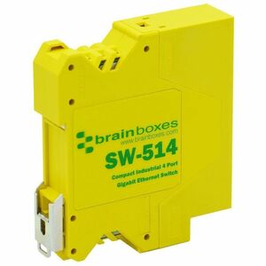 Brainboxes Compact Industrial 4 Port Gigabit Ethernet Switch - PEGASUSS 