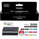 Canon LUCIA PRO PFI-300 Original Inkjet Ink Cartridge - Value Pack - Photo Black, Matte Black, Cyan, Gray, Magenta, Yellow, Red, Photo Cyan, Photo Magenta, Chroma Optimizer - 10 / Pack - PEGASUSS 