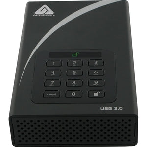 Apricorn Aegis Padlock DT ADT-3PL256-4000 4 TB Desktop Hard Drive - 3.5" External - Black - PEGASUSS 