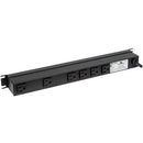 Rack Solutions 15A Horizontal Rackmount Power Strip with Surge Protection and 6 Rear Outlets (6ft Cord) - PEGASUSS 