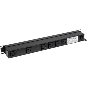 Rack Solutions 15A Horizontal Rackmount Power Strip with Surge Protection and 6 Rear Outlets (6ft Cord) - PEGASUSS 