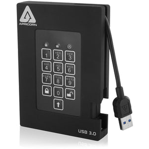 Apricorn Aegis Padlock A25-3PL256-1000F 1 TB Portable Rugged Hard Drive - External - PEGASUSS 