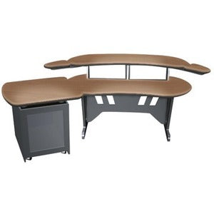 Middle Atlantic Small Edit Center Desk with Matching Side Rack; an Ergonomic Workspace - PEGASUSS 