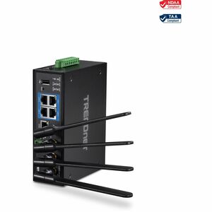 TRENDnet Industrial AC1200 Wireless Dual Band Gigabit Router, Black, TI-W100 - PEGASUSS 