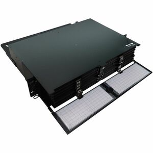 Eaton Tripp Lite Series High-Density Panel Fiber Splice Enclosure - 12 Splicing Cassettes, 288 LC/UPC SM 0.9 mm, 1.5 m Pigtail, 2U Rack - PEGASUSS 