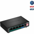 TRENDnet 5-Port Gigabit PoE+ Switch, Camera DIP Switch extends PoE+ 200m (656 ft.), 60W PoE Budget, Black, TPE-TG51g - PEGASUSS 