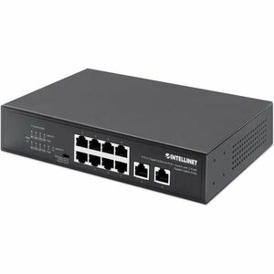 Intellinet 8-Port Gigabit Ethernet PoE+ Switch with 2 RJ45 Gigabit Uplink Ports