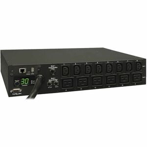 PDU conmutada monofásica Eaton de 5,5 kW, interfaz LX, tomas de corriente de 208/230 V (8 C13 y 6 C19), entrada L6-30P, cable de 15 pies (4,57 m), montaje en rack de 2 U, TAA