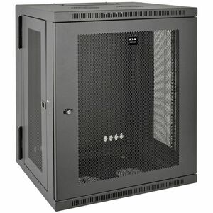 Gabinete de rack de media altura para montaje en pared, de perfil bajo y profundidad de interruptor, serie SmartRack de Eaton Tripp Lite, 15U, con bisagras en la parte posterior