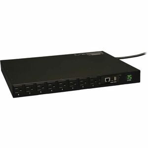 PDU conmutada monofásica Eaton de 1,4 kW, interfaz LX, tomas de 120 V (16 5-15R), 5-15P, entrada de 120 V, cable de 12 pies (3,66 m), montaje en rack de 1 U, TAA