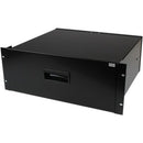 StarTech.com 4U Black Steel Storage Drawer for 19in Racks and Cabinets - 4U Black Sliding Rack Storage Drawer - PEGASUSS 