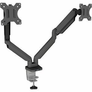 Fellowes Platinum Series High Quality Dual Monitor Arm for 32-Inch Monitors, Full Motion, 360&deg; Rotation, VESA Mount with Grommet or Clamp, USB Ports, Ergonomic, Black