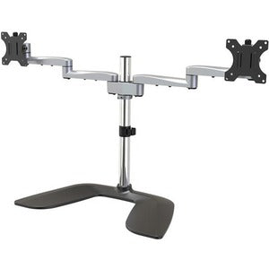 StarTech.com Dual Monitor Stand, Ergonomic Desktop Monitor Stand for up to 32"(17.6lb/8kg) VESA Displays, Free-Standing Adjustable, Silver - PEGASUSS 