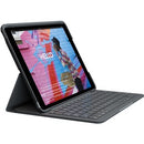 Logitech Slim Folio Keyboard/Cover Case (Folio) iPad (7th Generation), iPad (8th Generation), iPad (9th Generation) Tablet - Graphite - PEGASUSS 