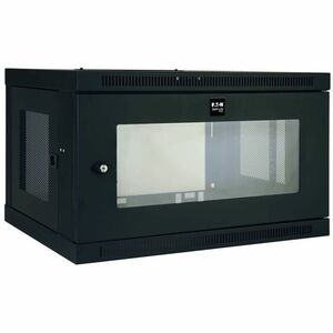 Eaton Tripp Lite Series SmartRack 6U Low-Profile Switch-Depth Wall-Mount Mini Rack Enclosure with Clear Acrylic Window