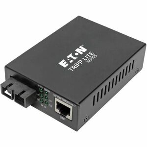 Convertidor de medios de fibra multimodo Gigabit a Ethernet Eaton Tripp Lite Series, POE+ - 10/100/1000 SC, 850 nm, 550 M (1804,46 pies)