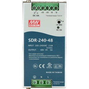 Black Box DIN Rail Power Supply - 240 Watts, 48 VDC