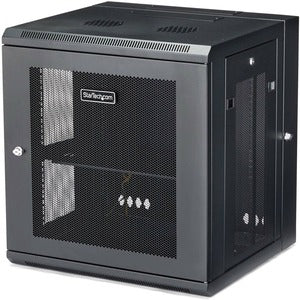 StarTech.com 4-Post 12U Wall Mount Network Cabinet, 19" Hinged Wall-Mounted Server Rack for IT Equipment, Flexible Lockable Rack Enclosure