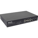 Intellinet Network Solutions 8-Port Gigabit PoE+ Web-Managed Switch with 2 SFP Ports, 140 Watt Power Budget, Desktop, Rackmount with Ears - PEGASUSS 