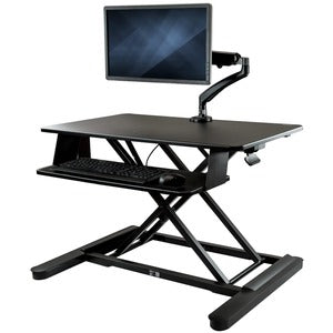 StarTech.com Sit-Stand Desk Converter with Monitor Arm - Up to 26" Monitor - 35&acirc;&euro;� Wide Work Surface - Height Adjustable Standing Desk Converter