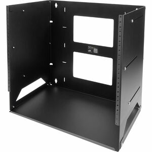 StarTech.com 2-Post 8U Open Frame Wall Mount Network Rack with Built-in Shelf and Adjustable Depth, Computer Rack for IT Equipment, TAA~