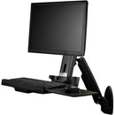 StarTech.com Wall Mount Workstation, Full Motion Standing Desk, Ergonomic Height Adjustable Monitor & Keyboard Tray Arm, For VESA Display - PEGASUSS 
