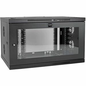 Gabinete mini rack de perfil bajo para montaje en pared, con profundidad de conmutación Plus, SmartRack de la serie Eaton Tripp Lite de 9U, ancho, ventana de acrílico