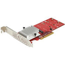 StarTech.com Dual M.2 PCIe SSD Adapter Card - x8 / x16 Dual NVMe or AHCI M.2 SSD to PCI Express 3.0 - M.2 NGFF PCIe (m-key) Compatible - PEGASUSS 
