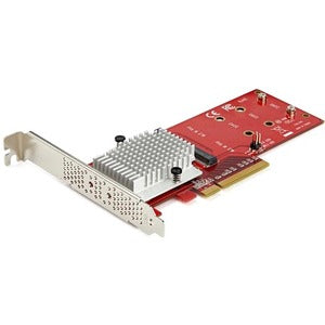 StarTech.com Dual M.2 PCIe SSD Adapter Card - x8 / x16 Dual NVMe or AHCI M.2 SSD to PCI Express 3.0 - M.2 NGFF PCIe (m-key) Compatible