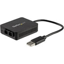 StarTech.com USB to Fiber Optic Converter - 100Mbps - USB 2.0 Network Adapter - 100Base-FX SC Duplex Multimode Fiber/MMF - 2Km - Compact - PEGASUSS 