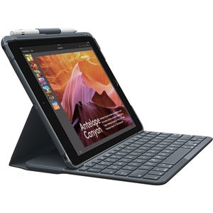 Logitech SLIM FOLIO Keyboard/Cover Case (Folio) Apple, Logitech iPad (5th Generation), iPad (6th Generation) Tablet - Black