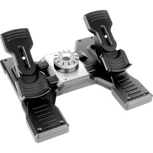 Saitek Flight Rudder Pedals Professionelle Simulations-Ruderpedale mit Zehenbremse