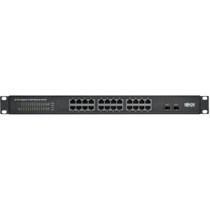 Tripp Lite by Eaton 24-Port 10/100/1000 Mbps 1U Rack-Mount/Desktop Gigabit Ethernet Unmanaged Switch, 2 Gigabit SFP Ports, Metal Housing