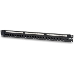 Tripp Lite by Eaton 24-Port 1U Rack-Mount Cat6/Cat5 Feedthrough Patch Panel, RJ45 Ethernet, TAA