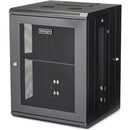 StarTech.com 4-Post 15U Wall Mount Network Cabinet, 19" Hinged Wall-Mounted Server Rack for Data / IT Equipment, Lockable Rack Enclosure - PEGASUSS 