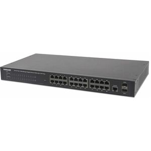 Manhattan 24-Port Gigabit Ethernet PoE+ Web-Managed Switch with 2 SFP Ports