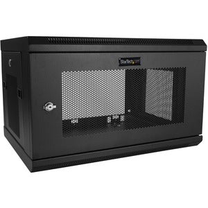 StarTech.com 2-Post 6U Wall Mount Network Cabinet, 19" Wall-Mounted Server Rack for Data / IT Equipment, Small Lockable Rack Enclosure