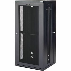 StarTech.com 4-Post 26U Wall Mount Network Cabinet, 19" Hinged Wall-Mounted Server Rack for Data / IT Equipment, Lockable Rack Enclosure