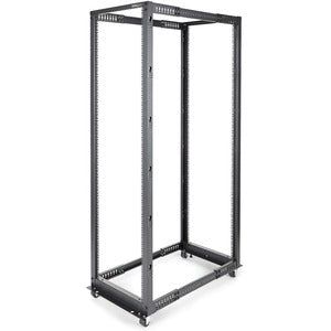 StarTech.com 4-Post 42U Mobile Open Frame Server Rack, 19" Network Rack with Casters, Rolling Rack for Computer/AV/Data/IT Equipment