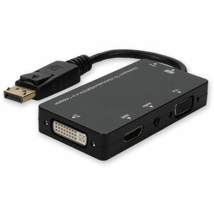 5PK DisplayPort 1.2 Male to DVI, HDMI, VGA Female Black Adapters Which Comes with Audio For Resolution Up to 1920x1200 (WUXGA)