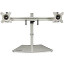 StarTech.com Dual Monitor Stand, Free Standing Desktop Pole Stand for 2x 24" (17.6lb/8kg) VESA Mount Displays, Height Adjustable, Silver - PEGASUSS 