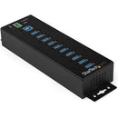 StarTech.com 10 Port USB Hub w/ Power Adapter - Metal Industrial USB 3.0 Data Hub - Din Rail, Wall & Desk Mount USB 3.2 Gen 1 5Gbps Hub - PEGASUSS 
