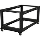 StarTech.com 4-Post 8U Mobile Open Frame Server Rack, 19in Network Rack with Casters, Small Rolling Rack for Computer/AV/Data/IT Equipment - PEGASUSS 