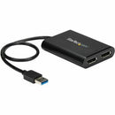 StarTech.com USB to Dual DisplayPort Adapter - 4K 60Hz - USB 3.0 5Gbps - USB Dual Monitor Adapter - Dual DisplayPort Adapter - DisplayLink Certified - PEGASUSS 