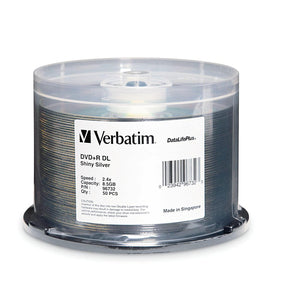Verbatim Americas Llc 50pk Dvd+r Dl 8.5gb 2.4x Shiny Silver