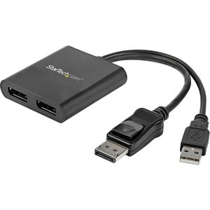 StarTech.com Dual-Monitor DisplayPort 1.2 Splitter, DisplayPort auf 2x DP Multi-Monitor Adapter, Dual 4K 30Hz Computer MST Hub, Windows