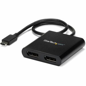 Adaptador USB-C a DisplayPort 1.2 dual de StarTech.com, concentrador MST multimonitor USB tipo C, extensor/divisor de pantalla dual DP 4K 30 Hz, Windows