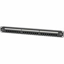 Eaton Tripp Lite Series 24-Port Cat6 Patch Panel - 4PPoE Compliant, 110/Krone, 568A/B, RJ45 Ethernet, 1U Rack-Mount, Black, TAA - PEGASUSS 