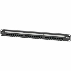 Eaton Tripp Lite Series 24-Port Cat6 Patch Panel - 4PPoE Compliant, 110/Krone, 568A/B, RJ45 Ethernet, 1U Rack-Mount, Black, TAA