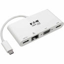 Eaton Tripp Lite Series USB-C Multiport Adapter - 4K HDMI, VGA, USB 3.x (5Gbps) Hub Port, GbE, HDCP, White - PEGASUSS 